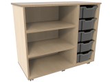 Flex-kast 3B laag B107xD50 x H96 cm Berken Tangara Groothandel voor Kinderopvang inrichting 1